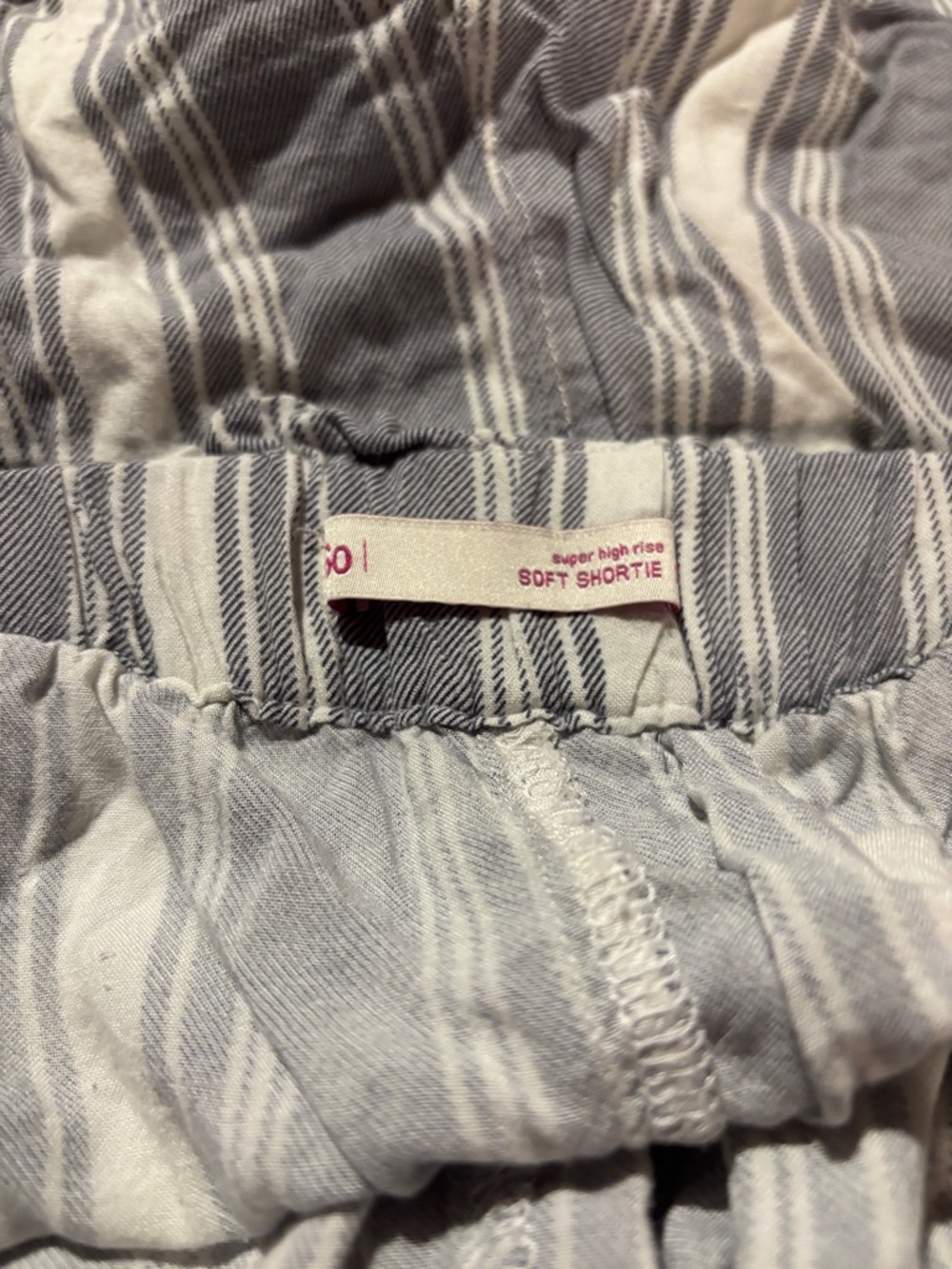 Soft Shortie Super High Rise Striped Shorts - Light Gray & White